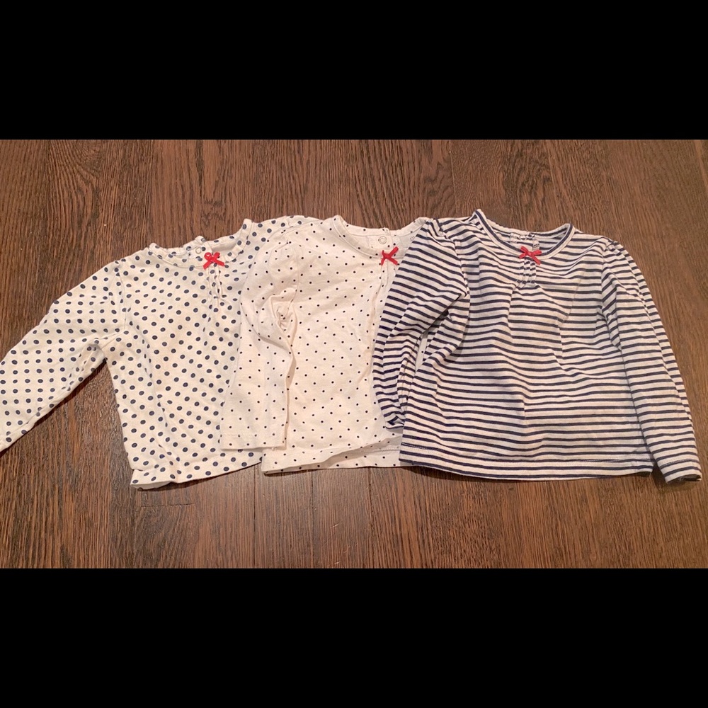 3 baby girl long sleeve tops 18 months